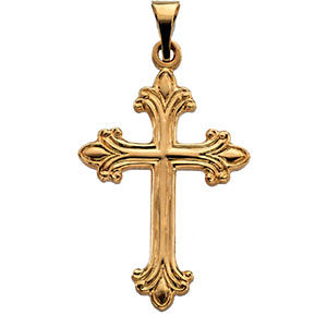 14k Yellow Gold 24x17.5mm Cross Pendant