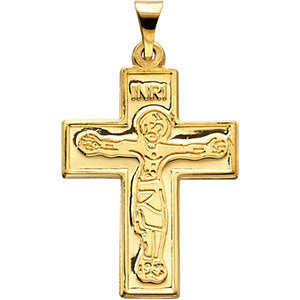14k Yellow Gold 23.5x18mm Crucifix Pendant
