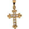 14k White Gold 14x10mm Diamond Cross Pendant