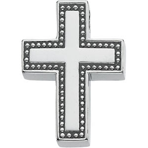 14k White Gold Cross Pendant