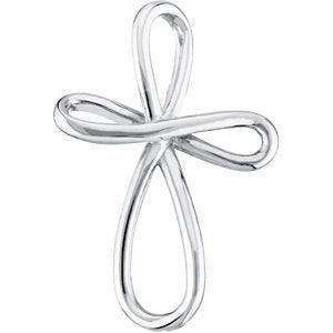14k White Gold Metal Fashion Cross Pendant