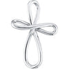 39.00x26.25 mm Metal Fashion Cross in 14K White Gold