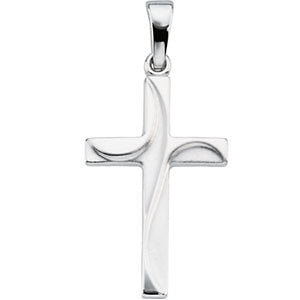 14k White Gold Cross Pendant