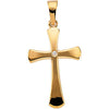 14k White Gold 0.005 ctw. Diamond Cross