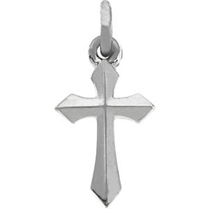 14k White Gold 12.5x7mm Cross Pendant