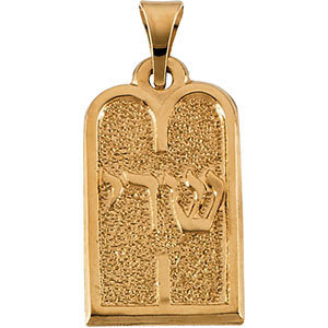 14k Yellow Gold 17x10.5mm Ten Commandments Pendant