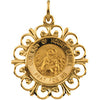 18.5 mm Round Mount Carmel Pendant Medal in 14K Yellow Gold