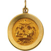 18 mm Round Baptism Pendant Medal in 14K Yellow Gold