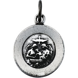 Sterling Silver 11.75mm Baptismal Medal