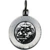 11.75 mm Round Baptism Pendant Medal with 18 inch Chain in Sterling Silver