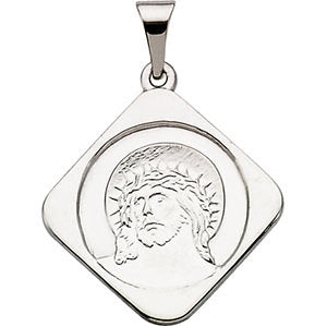 14k White Gold 18.8x18.8mm Ecce Homo Medal
