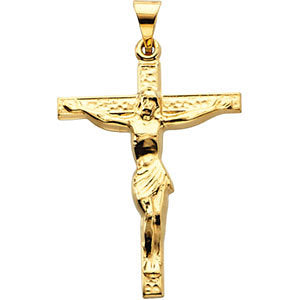 14k Yellow Gold Crucifix Pendant