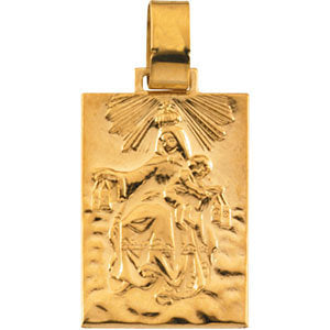 14k Yellow Gold 19.4x14mm Our Lady of Mount Carmel Medal