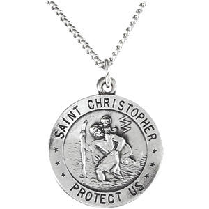 Sterling Silver 18mm Reversible St. Christopher/U.S. Army Medal