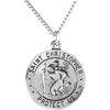 18.00 mm St. Christopher/Us Army Medal with 18 inch Chain in Sterling Silver