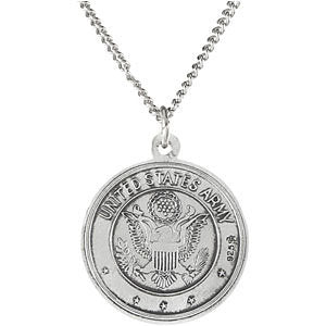 Sterling Silver 18mm Reversible St. Christopher/U.S. Army Medal