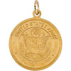 18.00 mm St. Christopher /Us Army Medal in 14K Yellow Gold