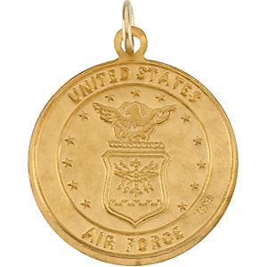 14k Yellow Gold 18mm Round St. Christopher U.S. Air Force Medal