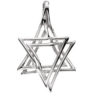 14k White Gold 30.25x20mm Star of David Pendant