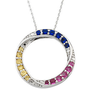 Sterling Silver Faith, Hope & Love Necklace (Reversible)