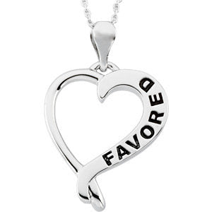 Sterling Silver Blessed Heart Necklace (Reversible)