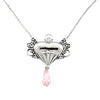 Angel of Hope (Breast Cancer Awareness) with Stones and Sterling Silver Chain