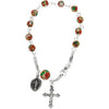 Red Cloisonn? Rosary Bracelet in Sterling Silver