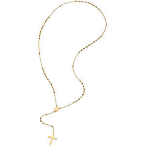 14k Yellow Gold Rosary 16" Necklace