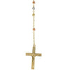 14K Yellow & White & Rose Gold Tri-Color Rosary Necklace