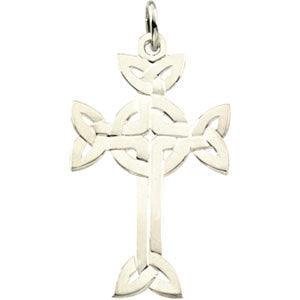 Sterling Silver 31.25x20mm Celtic Design Cross Pendant