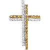1/4 CTW Diamond Cross in 14K White and Yellow Gold