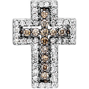 14k White Gold Cross Pendant