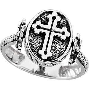 Sterling Silver Turn to the Cross Ring, Size 6