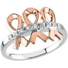 0.09 CTW Diamond Ring in 14K Rose and White Gold (Size 6)