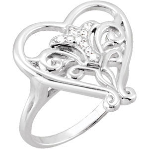 Sterling Silver Pure in Heart Ring for Ladies with Card and Box, Size 7
