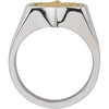 Sterling Silver & 14k Yellow Gold St. Michael Badge Ring, Size 10