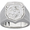 Sterling Silver St. Michael Badge Ring, Size 10