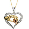 Tri Color Tender Touch Pendant with Chain and Box in 14k Yellow-White-Rose Gold