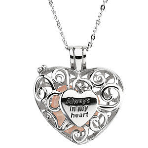Sterling Silver Always in my Heart Locket Necklace