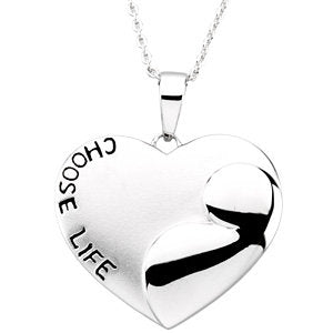 Sterling Silver Choose Life Necklace