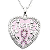 Breast Cancer Awareness Pendant and Chain in Sterling Silver
