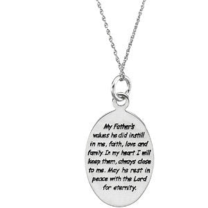 Sterling Silver 21x15.2mm Loss of a Father Pendant