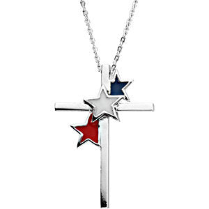 Sterling Silver United We Stand Cross Necklace