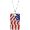 Blessed is the Nation USA Flag Dog tag and Chain in Sterling Silver