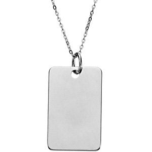 Sterling Silver Blessed is the Nation Star Dog tag Necklace
