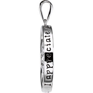 Sterling Silver I Appreciate You Necklace with Box