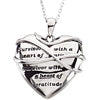 Survivor with a Heart of Gratitude Pendant with Box in Sterling Silver