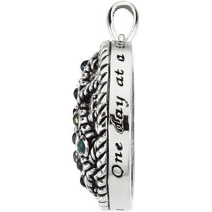 Sterling Silver 12 Steps to Sobriety Necklace