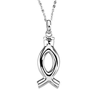 Sterling Silver Fish Ash Holder 18" Necklace