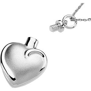 Sterling Silver Fancy Heart Ash Holder Necklace